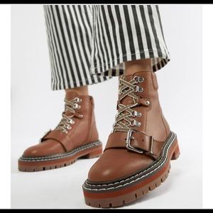 ASOS Archie Premium Leather Chunky Hiker Boots